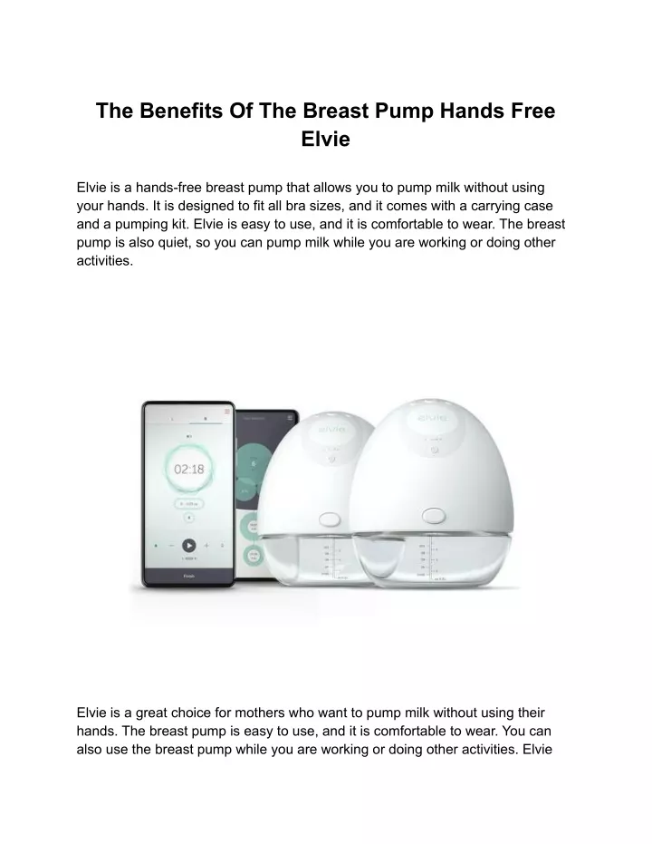 the benefits of the breast pump hands free elvie