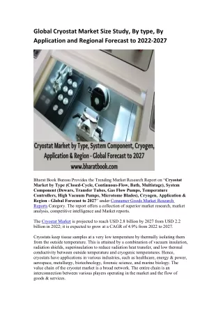 global cryostat market size study by type