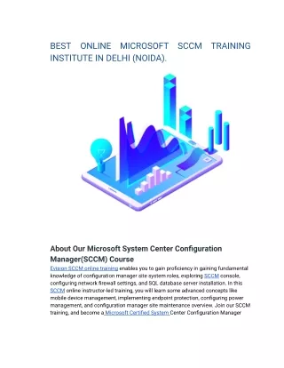 BEST ONLINE MICROSOFT SCCM TRAINING INSTITUTE IN DELHI (NOIDA).