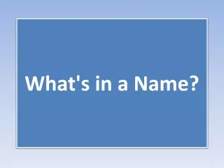 what s in a name