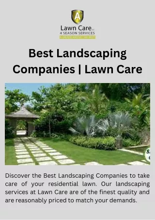 Best Landscaping Companies | A  Lawn Care