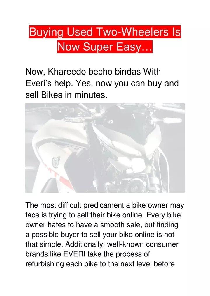 buying used two wheelers is now super easy
