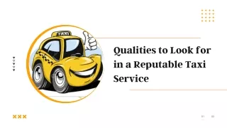 Qualities to Look for in a Reputable Taxi Service