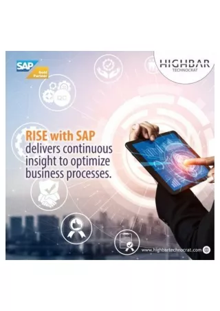 RISE with SAP Delivers continuous Insights to Optimize Business Process