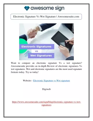 electronic signature vs wet signature