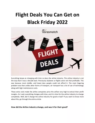 flight deals you can get on black friday 2022