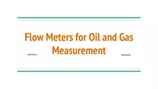 Flow Meters for Oil and Gas Measurement (2)