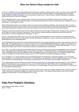 When are Dental X-Rays essential for Kids