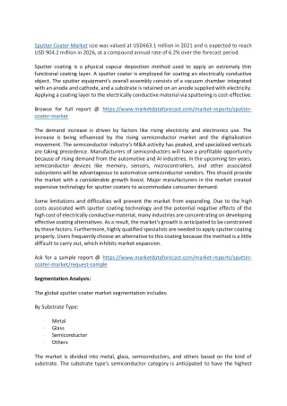 sputter coater market size was valued at usd663
