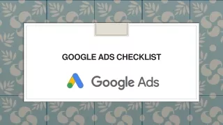 GOOGLE ADS CHECKLIST