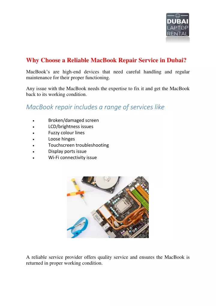 why choose a reliable macbook repair service