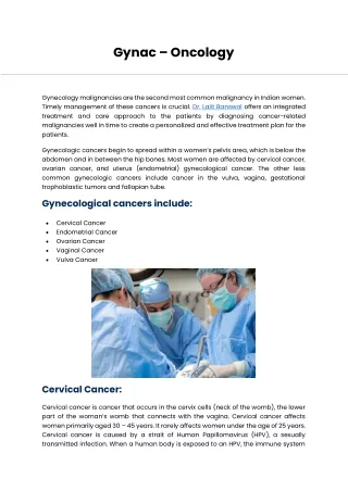 gynac oncology