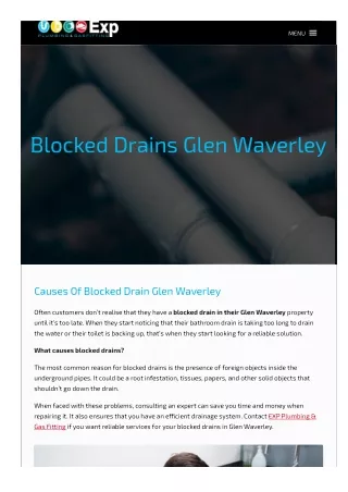 Blocked Drains Glen Waverley