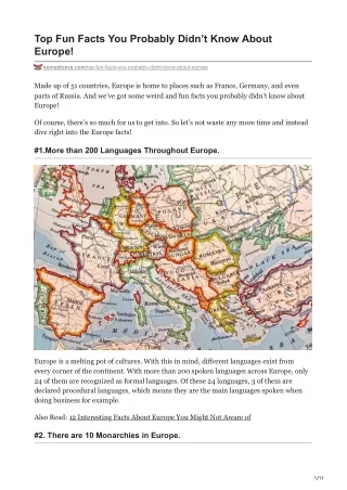 Top Fun Facts You Probably Didnt Know About Europe