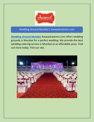 Wedding Ground Mumbai | Aaswadcaterers.com