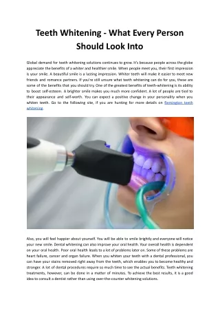 teeth whitening what every person should look into