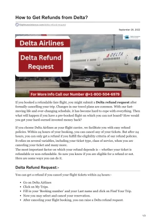 how to get refunds from delta