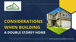 Considerations when Building a Double Storey Home