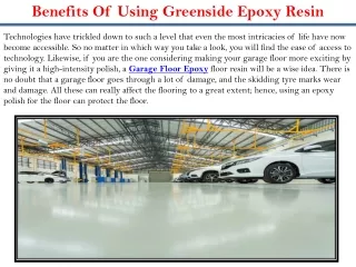 benefits of using greenside epoxy resin