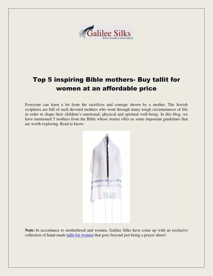 top 5 inspiring bible mothers buy tallit