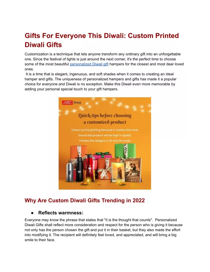 gifts for everyone this diwali custom printed