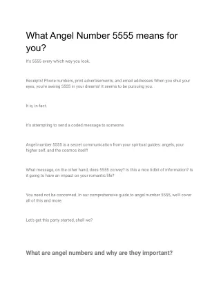 What Angel Number 5555 means for you