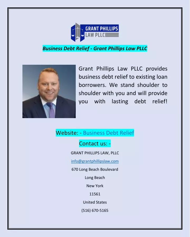 business debt relief grant phillips law pllc