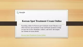 Korean Spot Treatment Cream Online  Beauty-rx.in