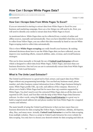 how can i scrape white pages data