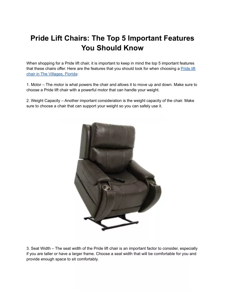pride lift chairs the top 5 important features