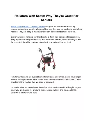 rollators with seats why they re great for seniors