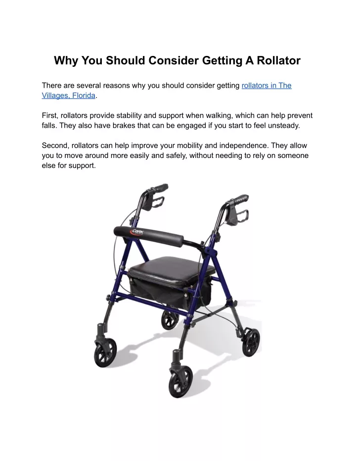 why you should consider getting a rollator