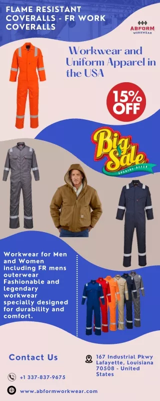 Flame Resistant Coveralls - FR Work Coveralls
