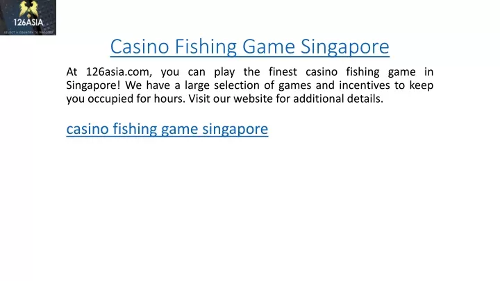 casino fishing game singapore