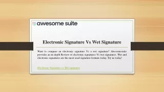 Electronic Signature Vs Wet Signature  Awesomesuite.com
