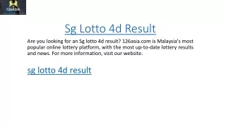sg lotto 4d result