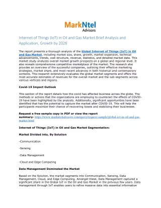 internet of things iot in oil and gas market