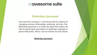 Marketing Agreement  Awesomesuite.com sign