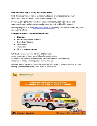 Tech Play in Saving Lives in Emergency- Hanuman Ambulance
