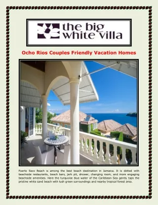 Ocho Rios Couples Friendly Vacation Homes