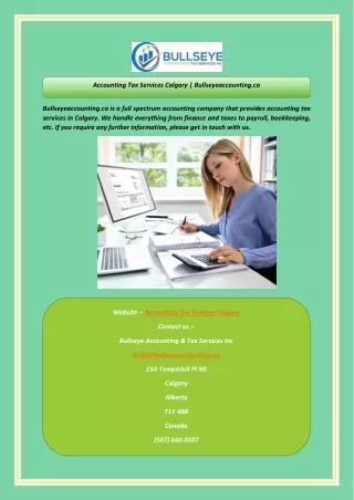 Accounting Tax Services Calgary  Bullseyeaccounting.ca