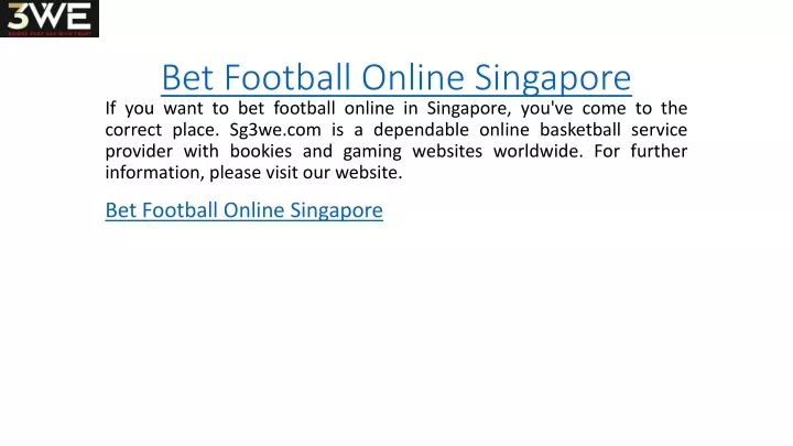 bet football online singapore