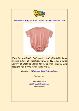 Wholesale Baby Clothes Online  Riocokidswear.com