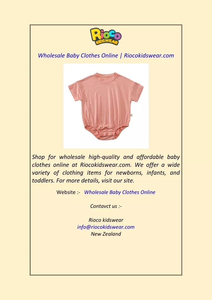 wholesale baby clothes online riocokidswear com