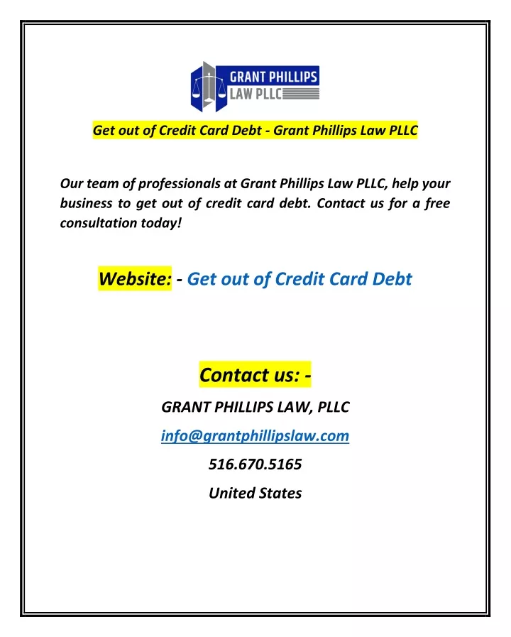get out of credit card debt grant phillips