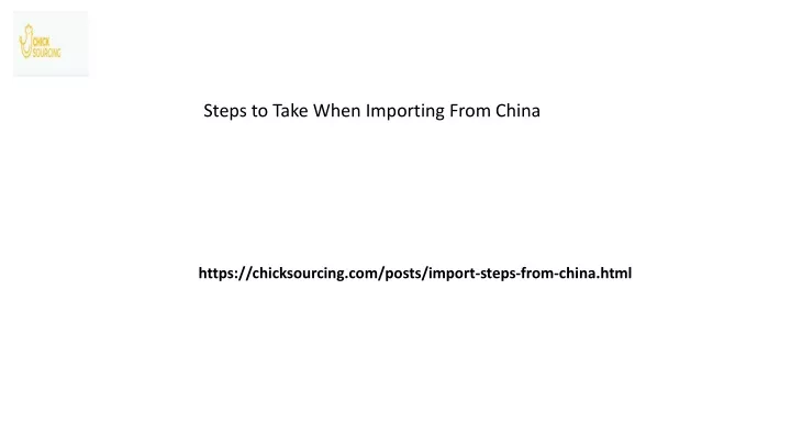 steps to take when importing from china