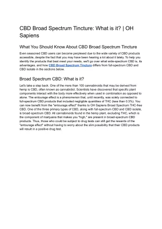 cbd broad spectrum tincture what is it oh sapiens