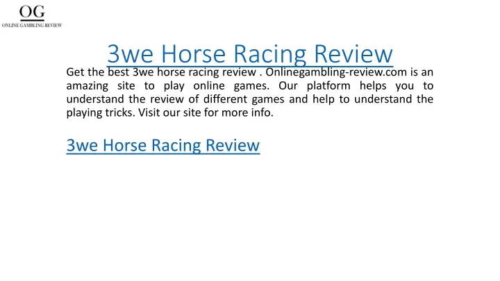 3we horse racing review