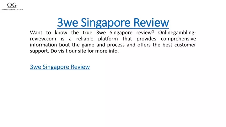 3we singapore review