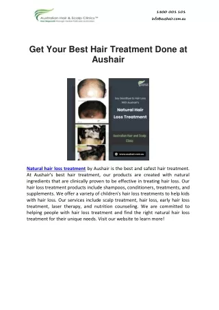 Get Your Best Hair Treatment Done at Aushair